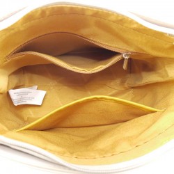 Intérieur du Sac à main bandoulière en raphia de couleur beige
