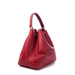 Dos du sac à main rouge forme seau pour femme
