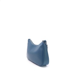 sac à main bandoulière en simili cuir bleu - coté 3