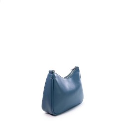 sac à main bandoulière en simili cuir bleu - coté 2